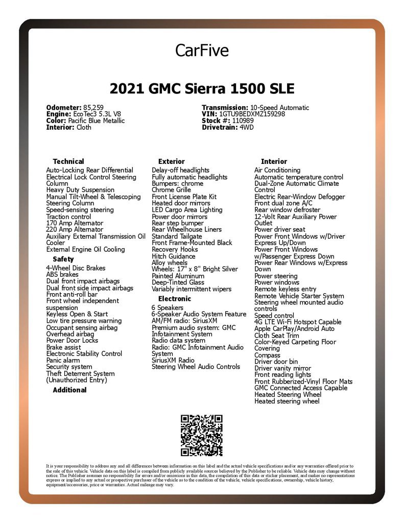 Used 2021 GMC Sierra 1500 SLE AWD/4WD image 30