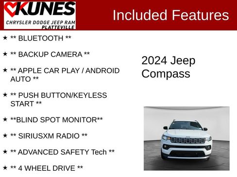 Used 2024 Jeep Compass Latitude AWD/4WD image 2