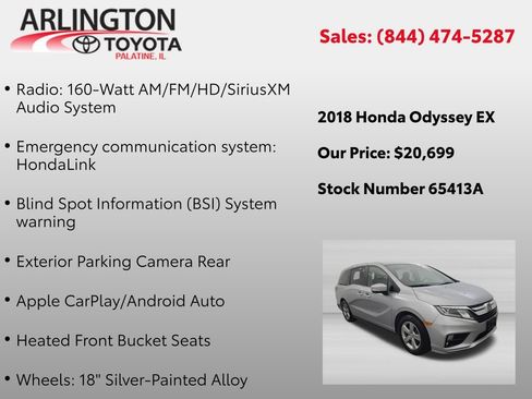 Used 2018 Honda Odyssey EX image 2