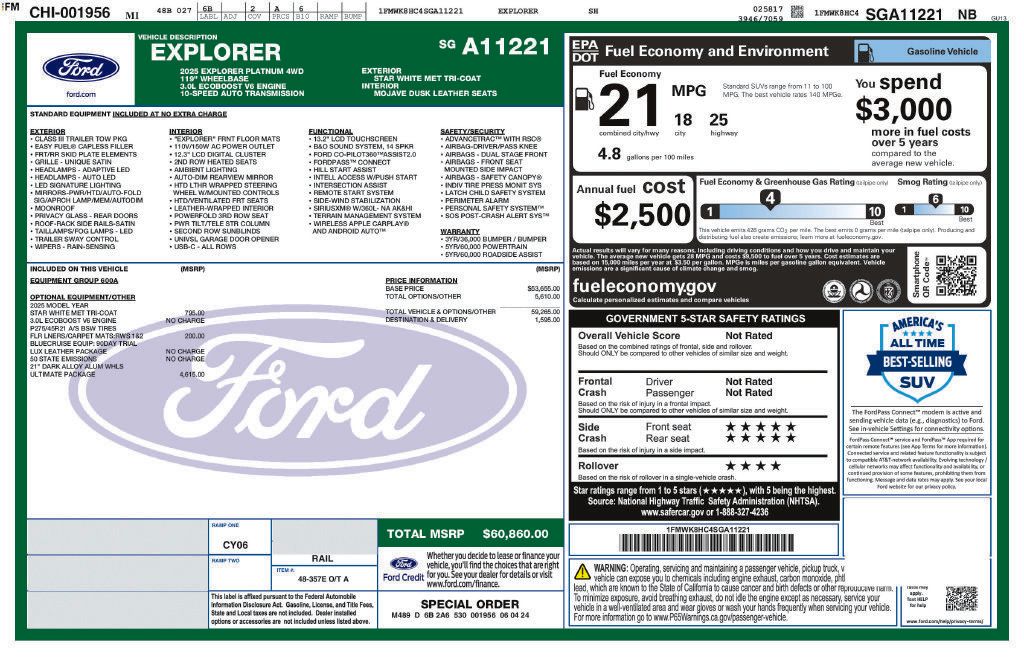 Certified 2025 Ford Explorer Platinum w/ Ultimate Package AWD/4WD image 26