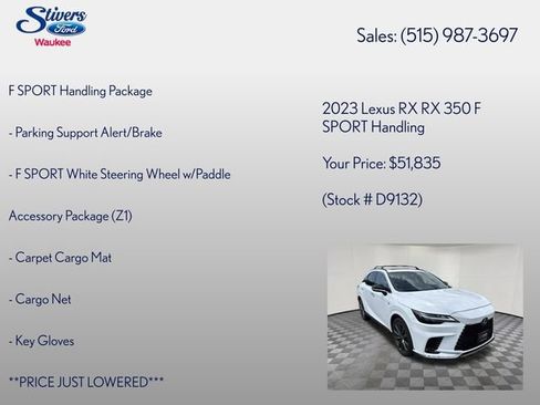 Used 2023 Lexus RX 350 F Sport w/ Accessory Package (Z1) AWD/4WD image 16
