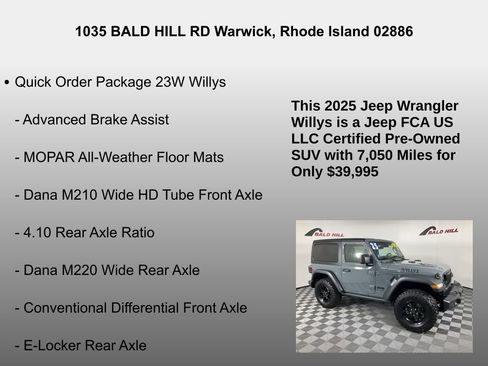 Certified 2025 Jeep Wrangler Willys image 7