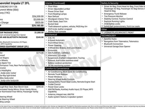 Used 2012 Chevrolet Impala LT w/ LT Sunroof Package FWD image 3
