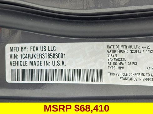 New 2026 Jeep Grand Cherokee L Summit AWD/4WD image 42