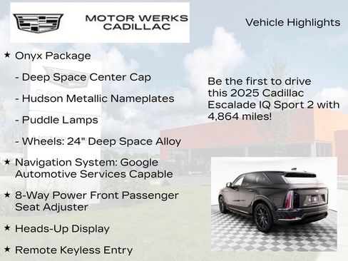 New 2025 Cadillac Escalade IQ Sport 2 w/ LPO, ONYX Package AWD/4WD image 13