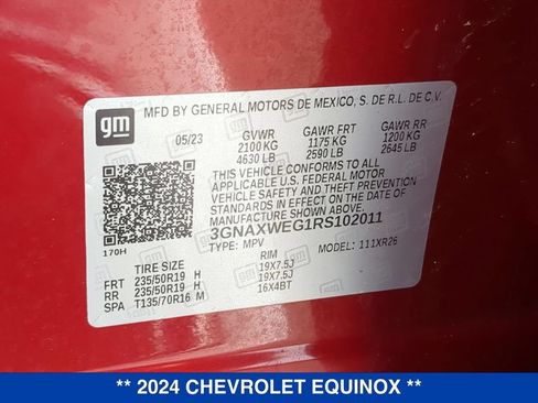 Used 2024 Chevrolet Equinox RS AWD/4WD image 25