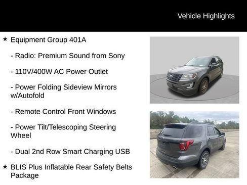 Used 2017 Ford Explorer Sport w/ Equipment Group 401A AWD/4WD image 14