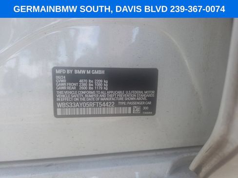 Used 2024 BMW M3 Competition w/ Parking Assistance Package RWD image 20