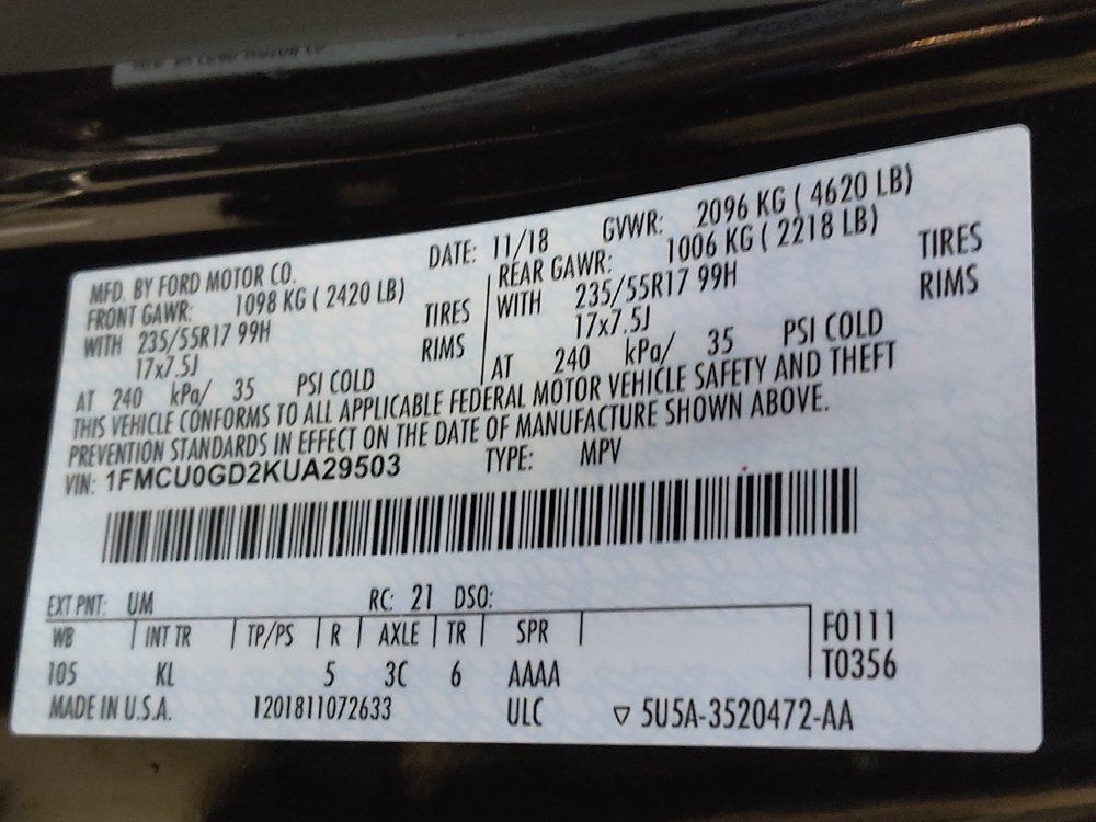 Used 2019 Ford Escape SE FWD image 33