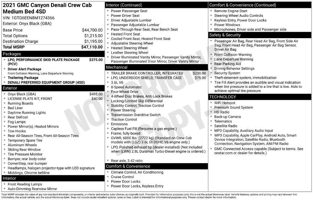 Used 2021 GMC Canyon Denali AWD/4WD image 32