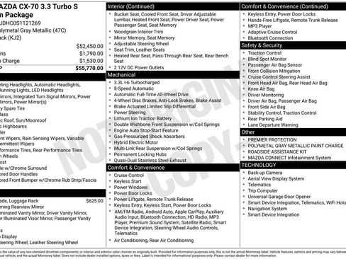 Used 2025 MAZDA CX-70 3.3 Turbo S w/ Premium Package image 7