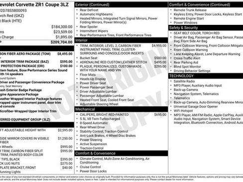 Used 2025 Chevrolet Corvette ZR1 w/ ZR1 Carbon Fiber Aero Package RWD image 71