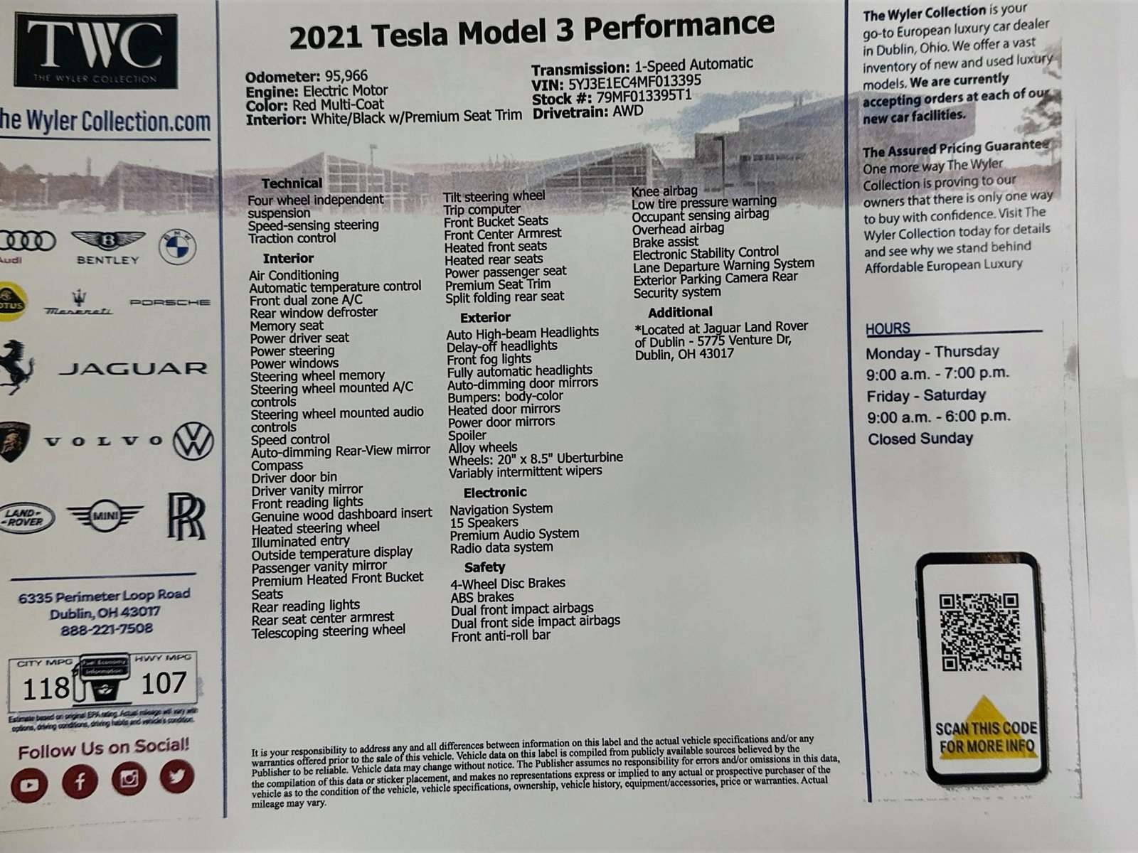 Used 2021 Tesla Model 3 Performance AWD/4WD image 45