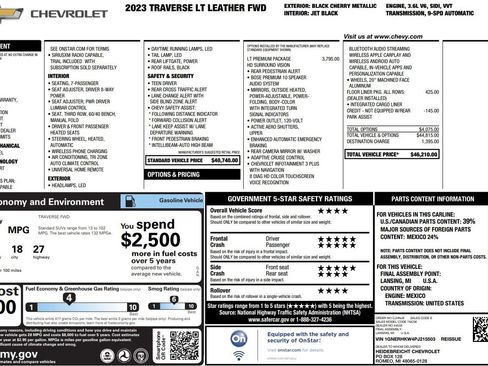 Used 2023 Chevrolet Traverse LT w/ LT Premium Package image 2