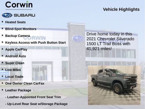 Used 2021 Chevrolet Silverado 1500 LT Trail Boss w/ Convenience Package II AWD/4WD image 6