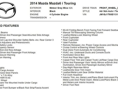 Used 2014 MAZDA MAZDA6 Touring w/ Touring Technology Package FWD image 22