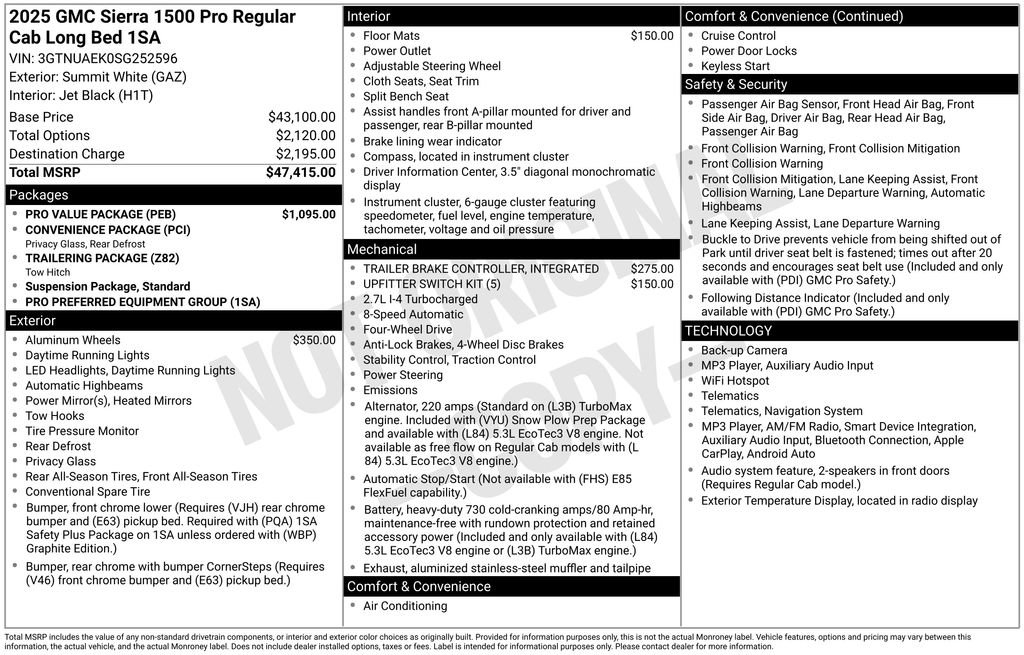 Certified 2025 GMC Sierra 1500 Pro w/ Pro Value Package AWD/4WD image 30