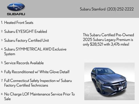 Used 2025 Subaru Legacy Premium AWD/4WD image 2