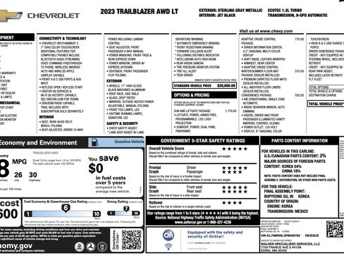 Used 2023 Chevrolet TrailBlazer LT w/ Sun and Liftgate Package AWD/4WD image 5