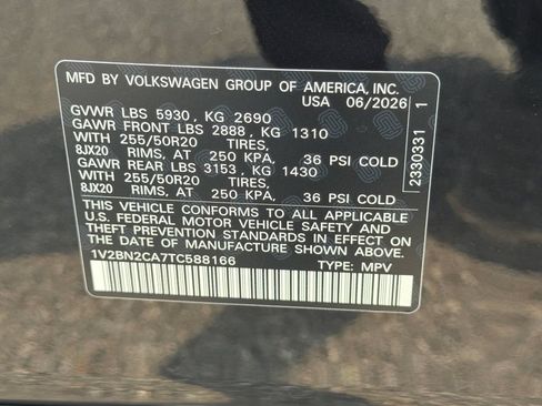 New 2026 Volkswagen Atlas SEL AWD/4WD image 30