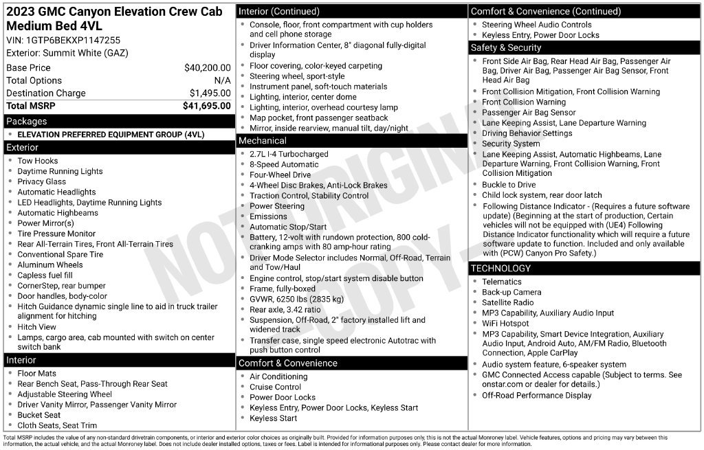 Used 2023 GMC Canyon Elevation AWD/4WD image 8
