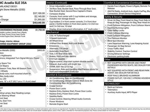 Used 2022 GMC Acadia SLE w/ Driver Convenience Package image 39