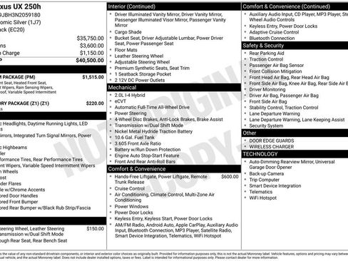 Used 2022 Lexus UX 250h w/ Premium Package image 9