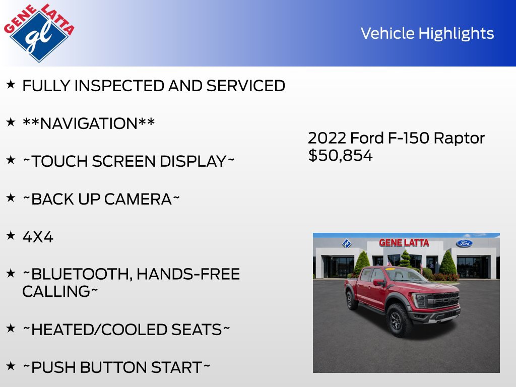 Certified 2022 Ford F150 Raptor w/ Raptor 37 Performance Package AWD/4WD image 34