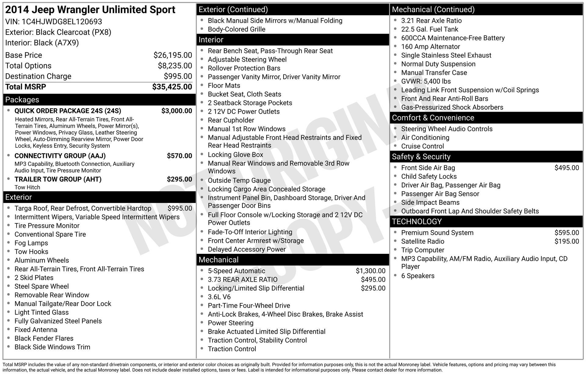 Used 2014 Jeep Wrangler Unlimited Sport w/ Quick Order Package 24S AWD/4WD image 22