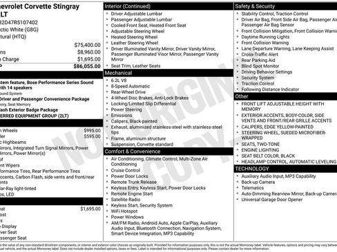 Certified 2024 Chevrolet Corvette Stingray Preferred Cpe w/ 2LT RWD image 4