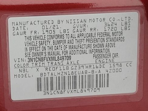 Used 2021 Nissan Versa SR w/ Convenience Package FWD image 33
