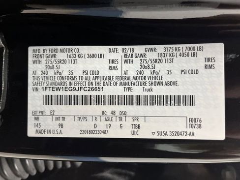 Used 2018 Ford F150 Platinum w/ Equipment Group 701A Luxury image 45