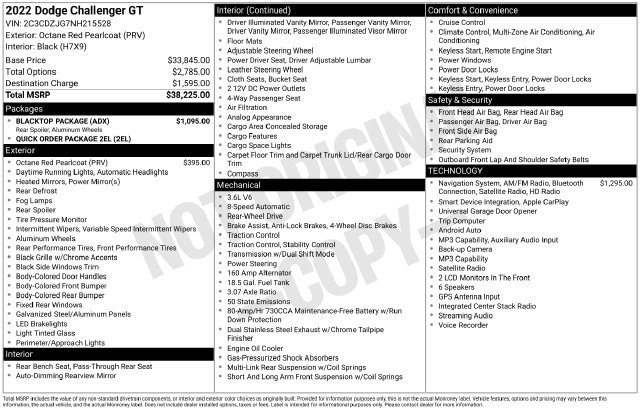 Used 2022 Dodge Challenger GT w/ Blacktop Package RWD image 30