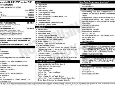 Used 2022 Chevrolet Bolt EUV Premier w/ Sun & Sound Package image 6