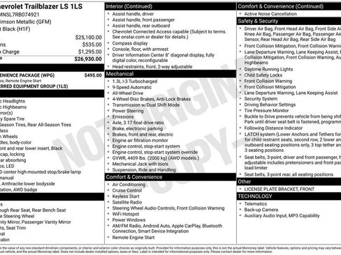 Used 2024 Chevrolet TrailBlazer LS w/ LS Convenience Package AWD/4WD image 2