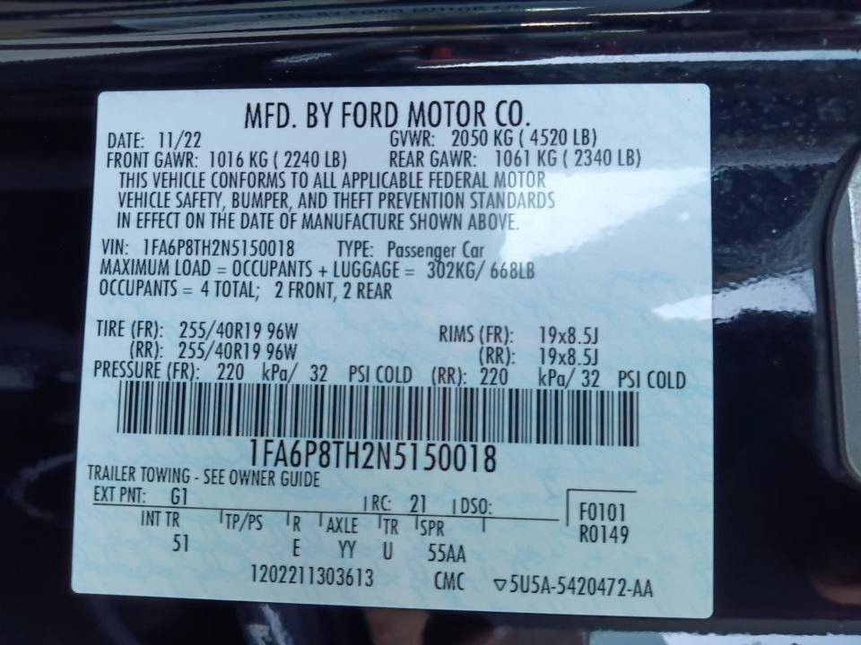 Used 2022 Ford Mustang Premium w/ Equipment Group 201A RWD image 39