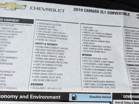 Used 2018 Chevrolet Camaro ZL1 RWD image 54