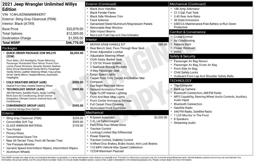 Used 2021 Jeep Wrangler Unlimited Sport AWD/4WD image 2