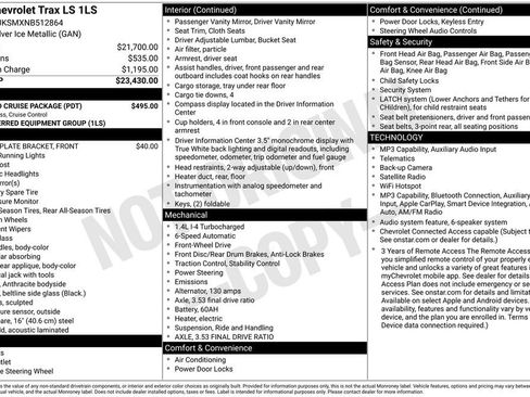 Used 2022 Chevrolet Trax LS w/ Tint and Cruise Package FWD image 22