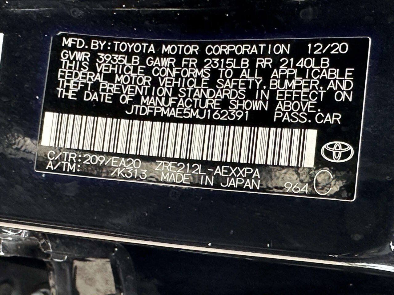 Used 2021 Toyota Corolla XLE FWD image 30