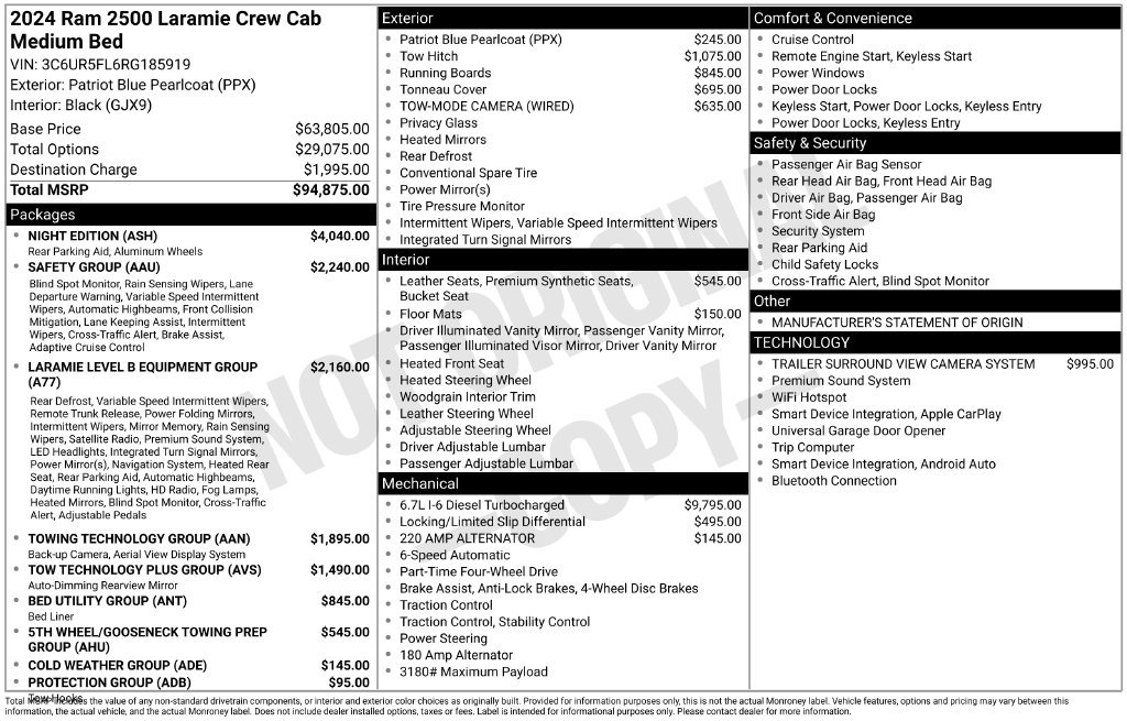 Used 2024 RAM 2500 Laramie w/ Night Edition AWD/4WD image 2