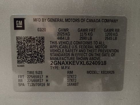 Used 2020 Chevrolet Equinox LT w/ LPO, Cargo Package image 33