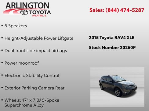 Used 2015 Toyota RAV4 XLE AWD/4WD image 2