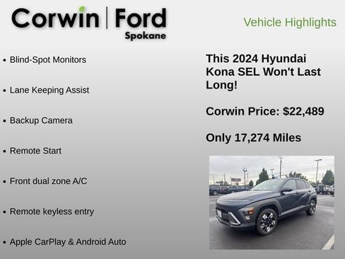 Used 2024 Hyundai Kona SEL AWD/4WD image 6