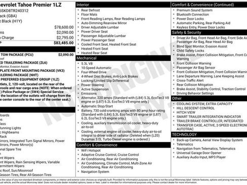 New 2026 Chevrolet Tahoe Premier w/ Sun And Tow Package image 5