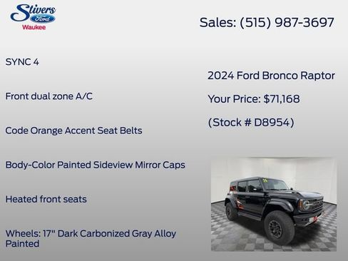 Used 2024 Ford Bronco Raptor AWD/4WD image 16
