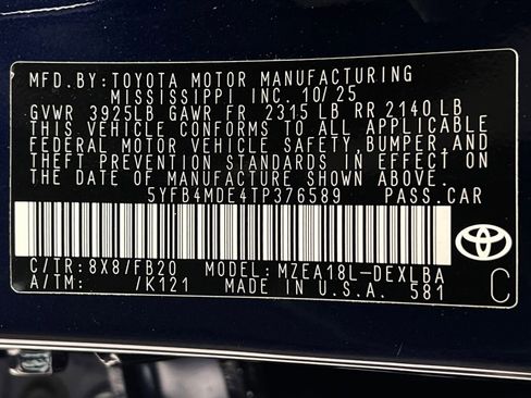 Used 2026 Toyota Corolla LE w/ Carpet Mat Package (TMS) image 21