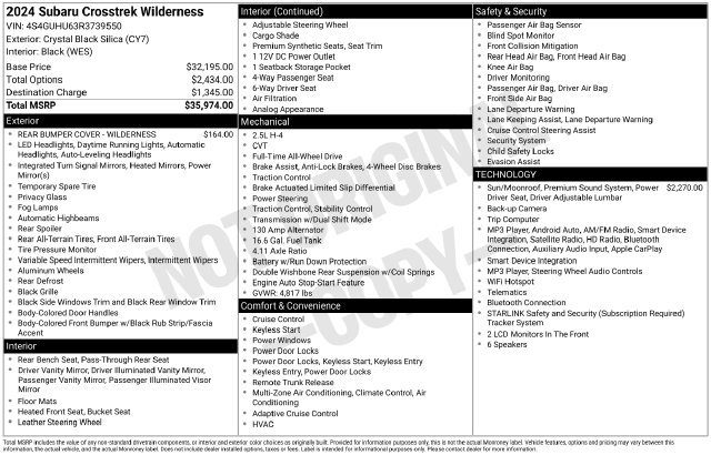 Certified 2024 Subaru Crosstrek 2.5i Wilderness AWD/4WD image 33