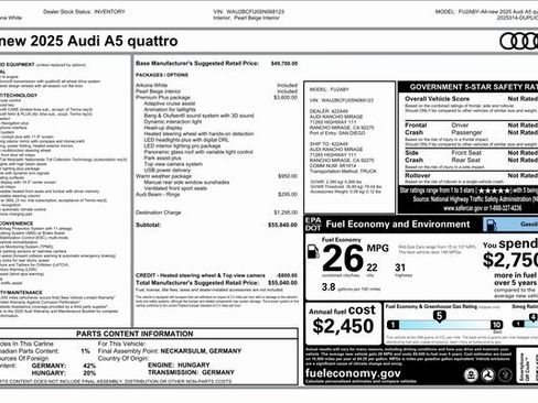 New 2025 Audi A5 2.0T Premium Plus image 31