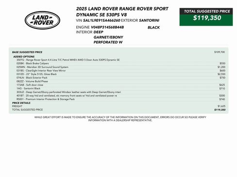 Used 2025 Land Rover Range Rover Sport Dynamic SE image 86